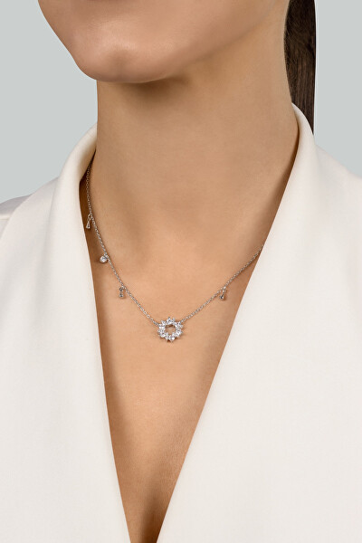 Překrásný stříbrný náhrdelník se zirkony NCL92W