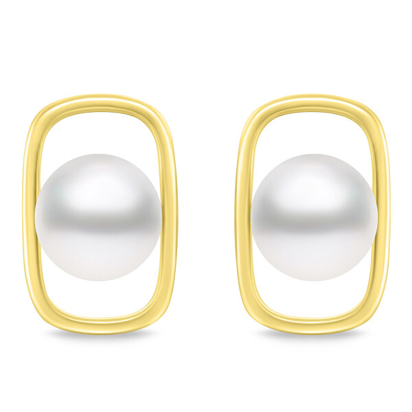Bezaubernde vergoldete Ohrringe mit Perlen EA905Y