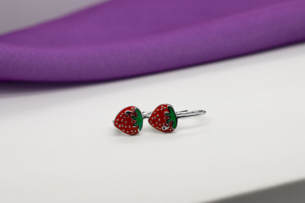 Schöne silberne Ohrringe Erdbeeren EA436W