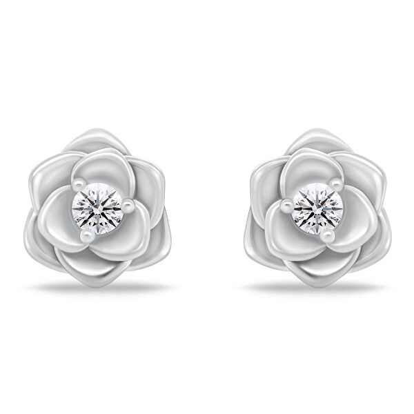 Graziosi orecchini in argento Fiori EA1131W