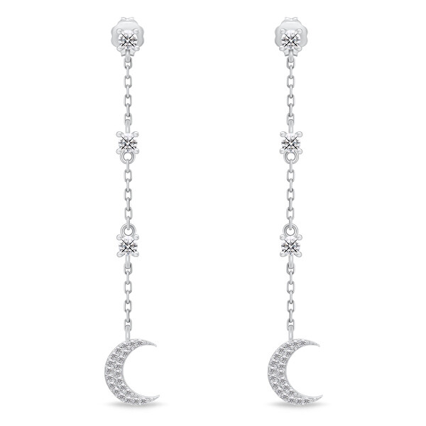 Splendidi orecchini in argento Luna con zirconi EA838W