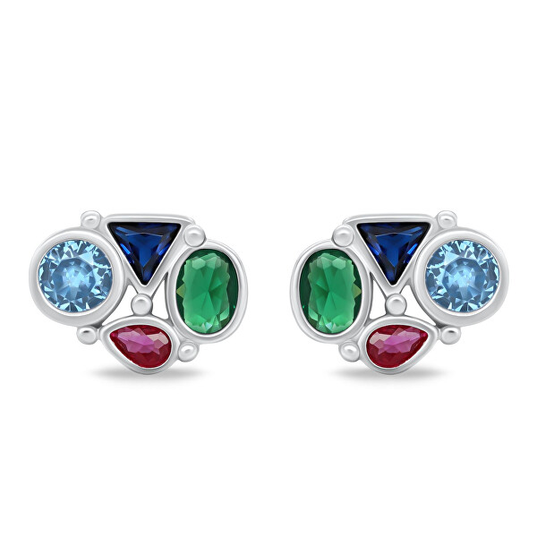 Affascinanti orecchini in argento con zirconi colorati EA1031WRBW