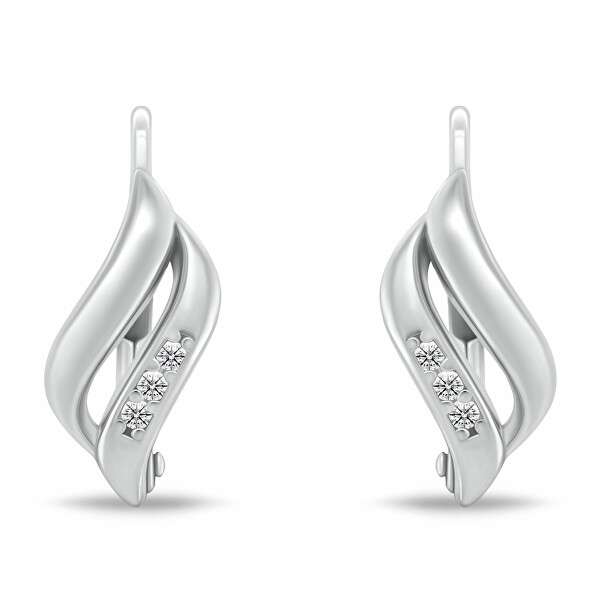 Půvabné stříbrné náušnice s kubickými zirkony EA1179W