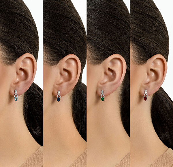 Incantevoli orecchini in argento con zirconi blu EA293BW