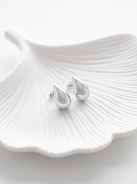 Bájos ezüst lógó fülbevaló Tear drop EA1090W