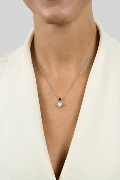 Incantevole pendente di perle con zirconi PT88R