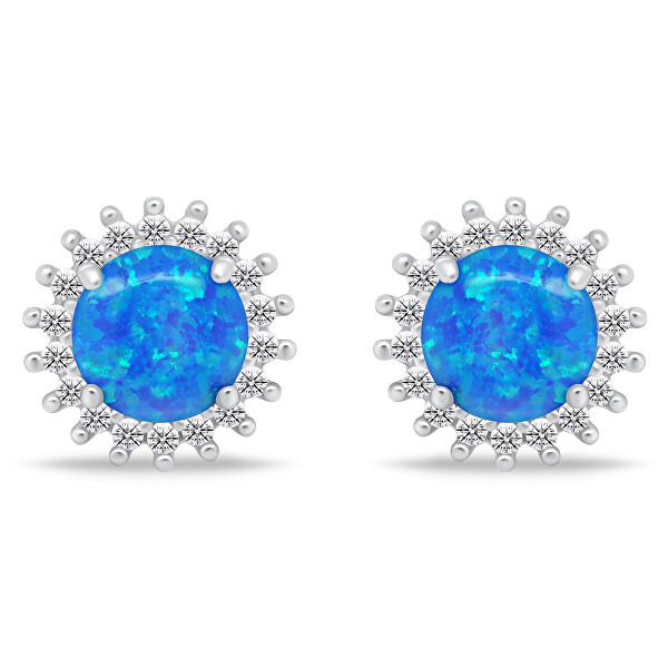 Set fermecător de bijuterii cu opal albastru  SET254WB (cercei, pandantiv)