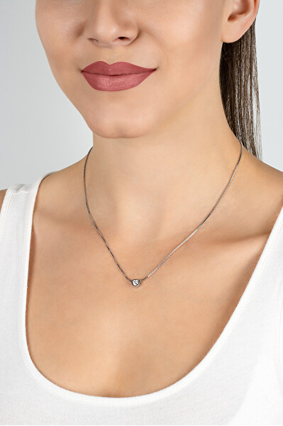 Půvabný stříbrný náhrdelník Srdce NCL26W (řetízek, přívěsek)