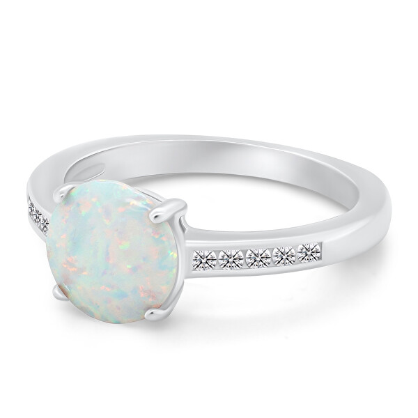 Incantevole anello in argento con opale e zirconi RI107W