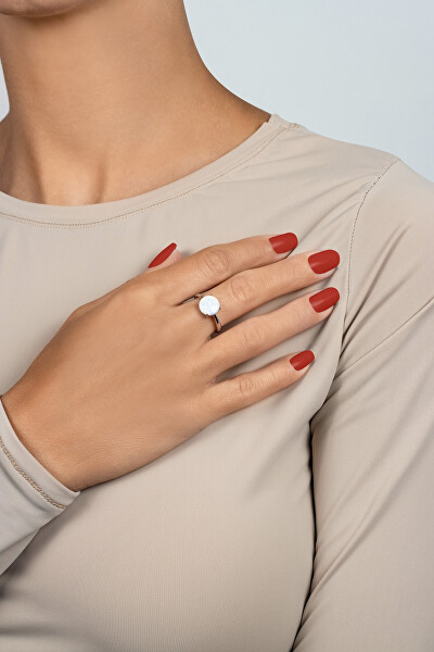 Pôvabný strieborný prsteň s opálom RI105W