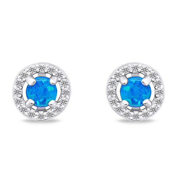 Pôvabný strieborný set šperkov s opálmi SET225WB (náušnice, náhrdelník)