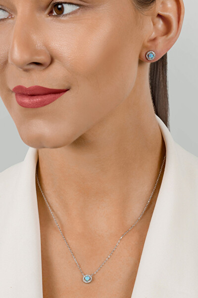 Bezauberndes Silber-Opal-Schmuckset SET225WLB (Ohrringe, Halskette)