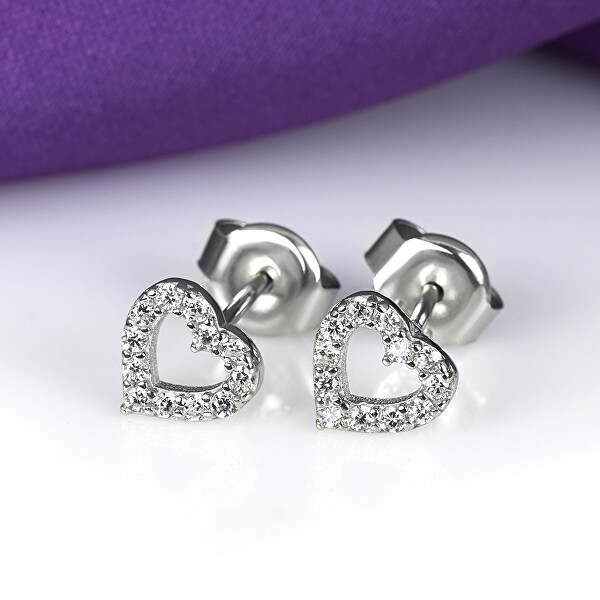 Romantikus ezüst fülbevaló cirkónium kővel  EA101W