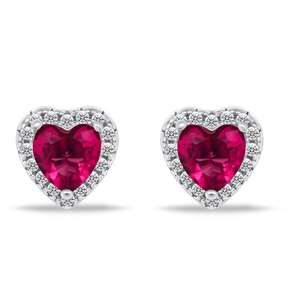 Romantické stříbrné náušnice se zirkony Srdíčka EA901WR