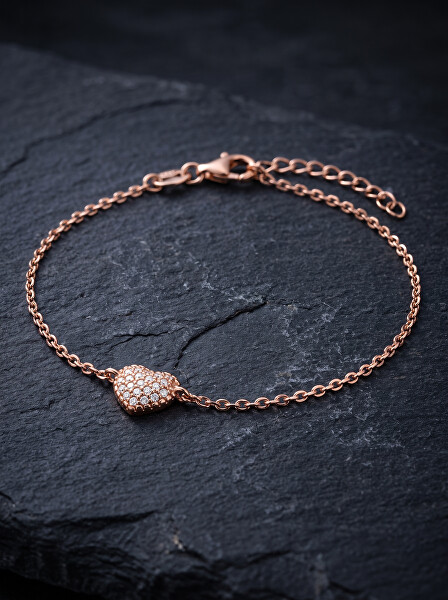 Romantikus bronz karkötő szívvel BR11AR