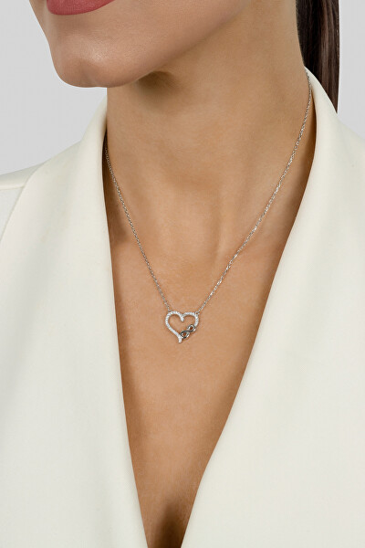 Romantický pozlacený náhrdelník se zirkony NCL52Y