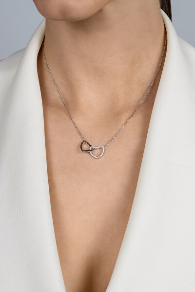 Romantický stříbrný náhrdelník se zirkony NCL91W
