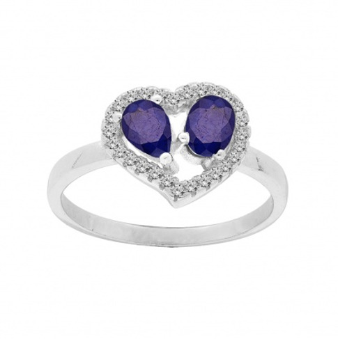 Romantico anello in argento con zaffiri R-FS-5648S