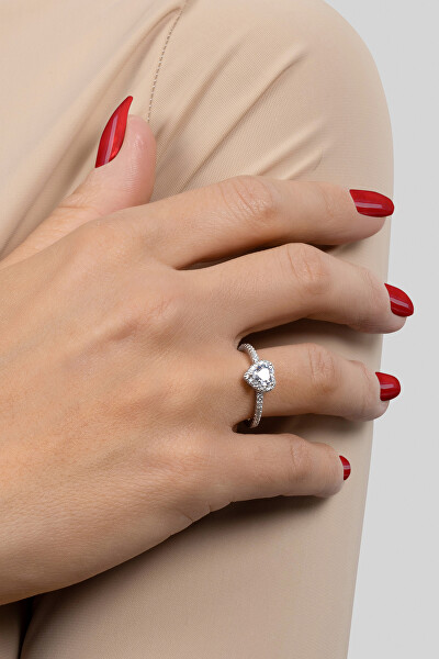Romantikus ezüst gyűrű Szív RI047W