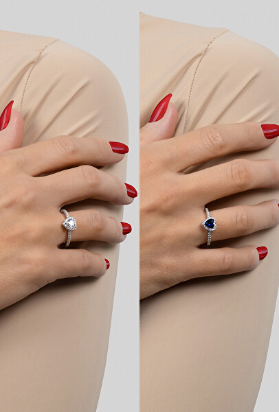Romantický stříbrný prsten Srdce RI047W
