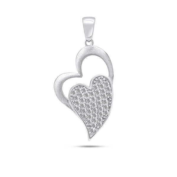 Romantický stříbrný set šperků SET206W (přívěsek, náušnice)