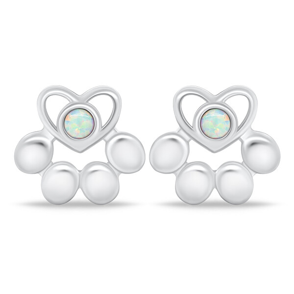 Adorabile parure di gioielli con opale sintetico SET253W (orecchini, collana)