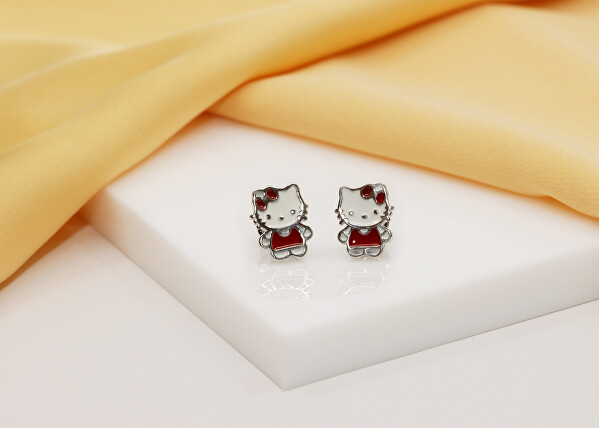 Simpatici orecchini in argento Hello Kitty EA712W