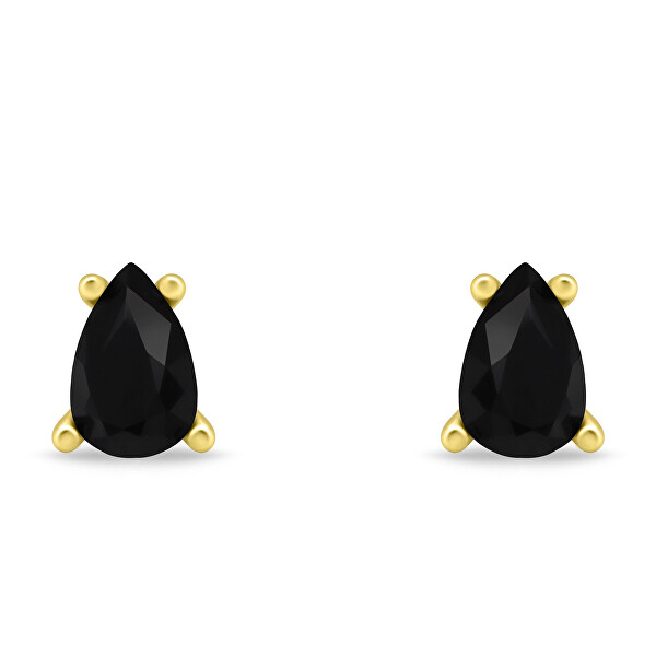 Schicke vergoldete Ohrringe mit schwarzen Zirkonen EA860YBC