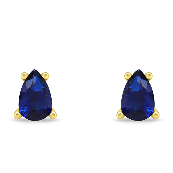Eleganti orecchini placcati in oro con zirconi blu EA860YB
