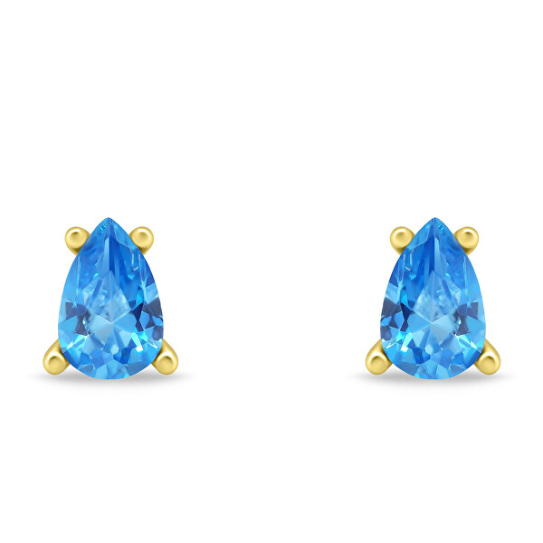 Bájos aranyozott fülbevaló kék cirkónium kövekkel EA860YAQ8