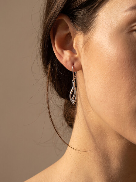 Slušivé pozlacené náušnice se zirkony EA894Y