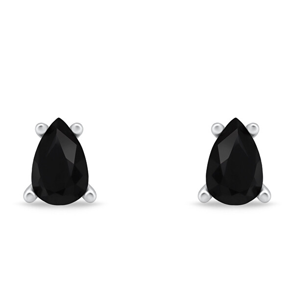 Bájos ezüst fülbevaló fekete cirkónium kövekkel EA860WBC
