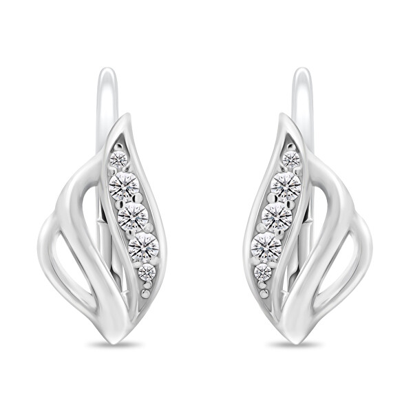 Eleganti orecchini in argento con zirconi cubici EA936W