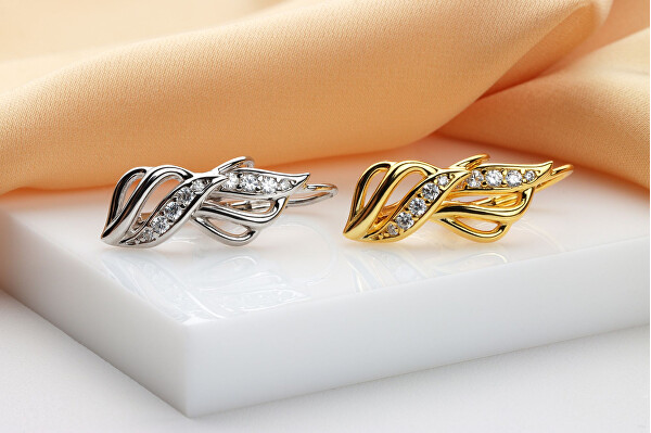 Eleganti orecchini in argento con zirconi cubici EA936W