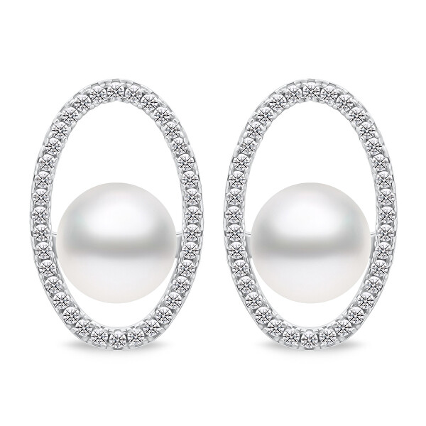 Orecchini eleganti in argento con perle EA910W