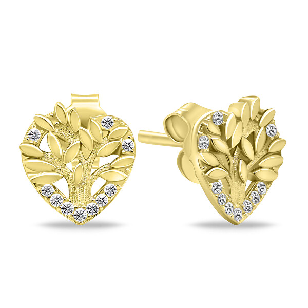 Slušivý pozlacený set šperků Strom života SET236Y (náhrdelník, náušnice)