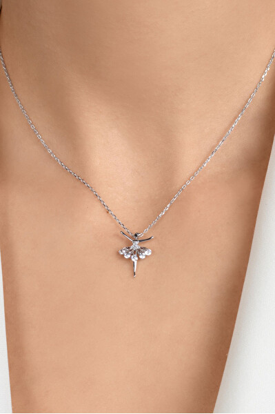 Collana elegante in argento Ballerina con zirconi NCL181W