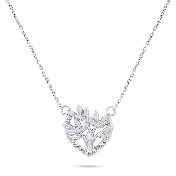 Slušivý strieborný set šperkov Strom života SET236W (náhrdelník, náušnice)