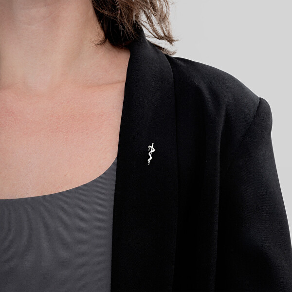 Stříbrná brož Aeskulapova hůl 483 001 00087 04