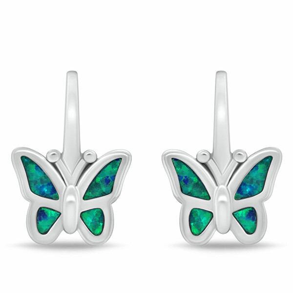 Stříbrné dívčí náušnice Motýlci EA1239WB