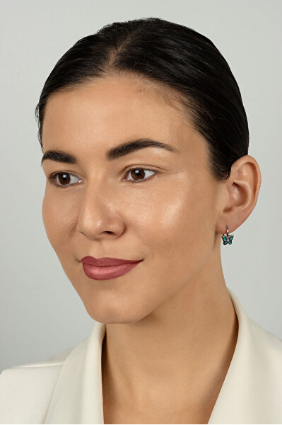 Stříbrné dívčí náušnice Motýlci EA1239WB