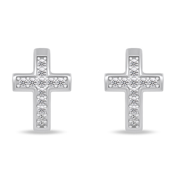 Silberne Creolen Kreuz EA883W