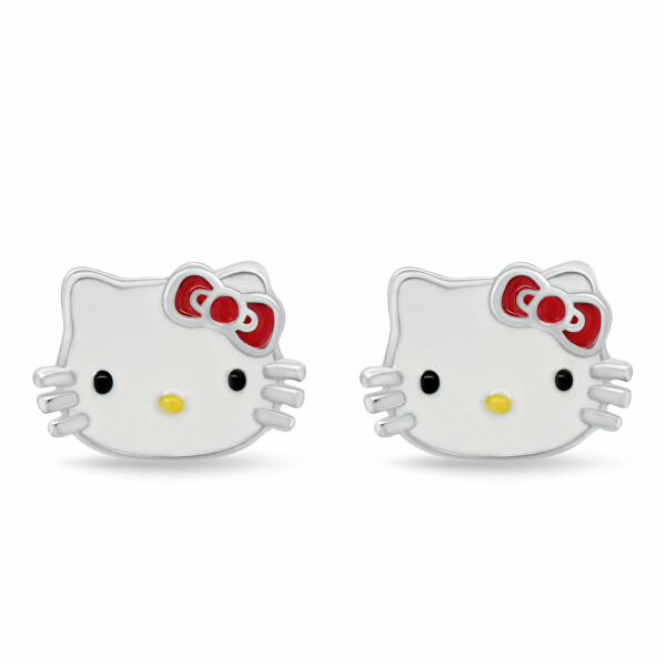Stříbrné náušnice pecky Hello Kitty EA1210W