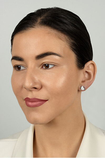 Stříbrné náušnice pecky Hello Kitty EA1210W