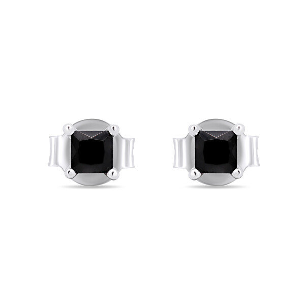 Ezüst fülbevaló fekete cirkónium kővel EA592WBC