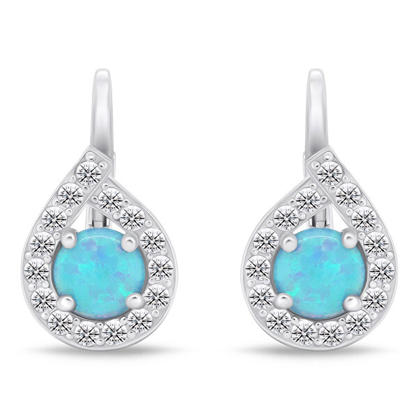 Silberne Ohrringe mit blauen Opalen EA753WLB