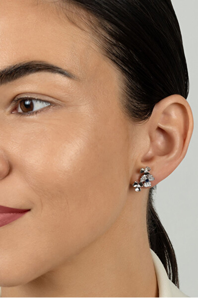 Stříbrné náušnice se čtyřlístky pro štěstí EA1209WB