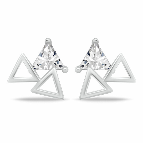 Orecchini in argento Triangoli con zircone EA1068W