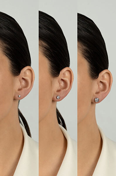 Stříbrné pecky s čirým kubickým zirkonem EA1229W