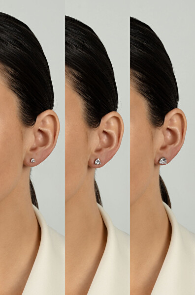 Stříbrné pecky s čirým kubickým zirkonem EA1236W